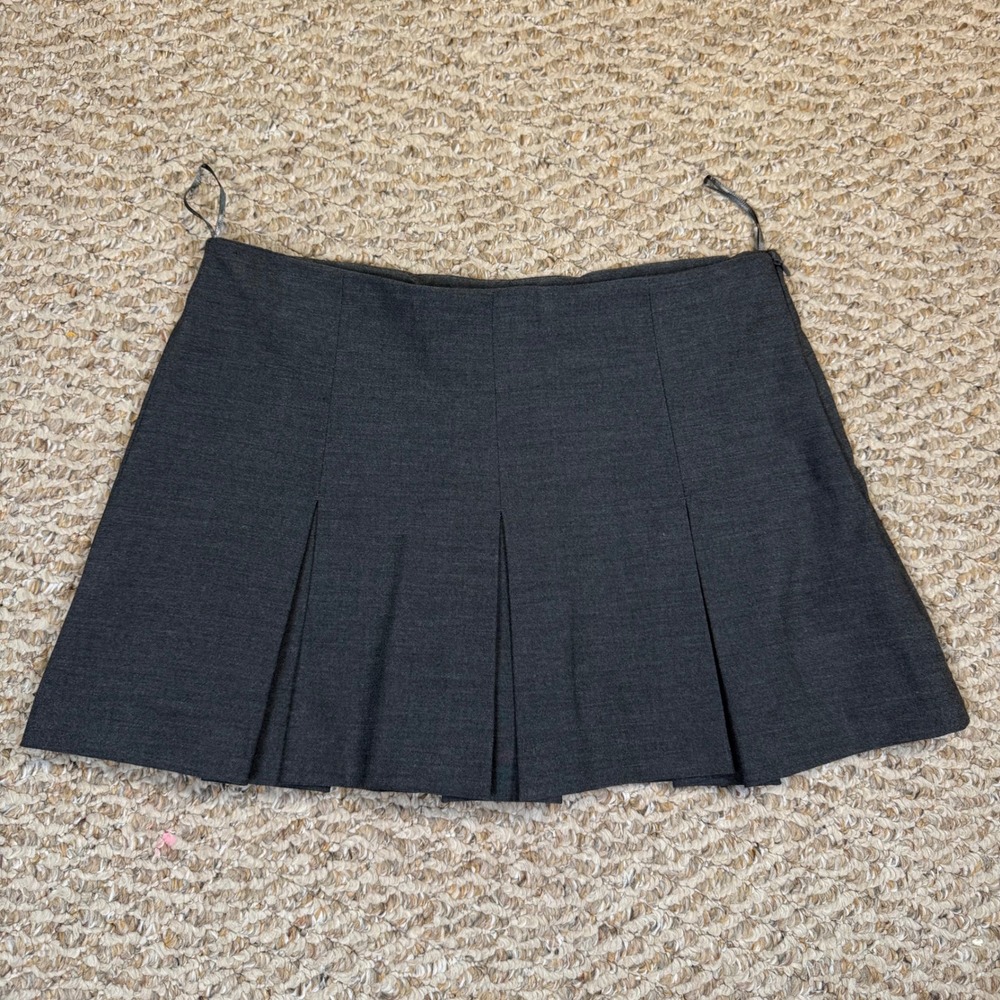 Zara Gray Pleated Mini Skort Womens Size Small Charcoal Academic Preppy Skirt